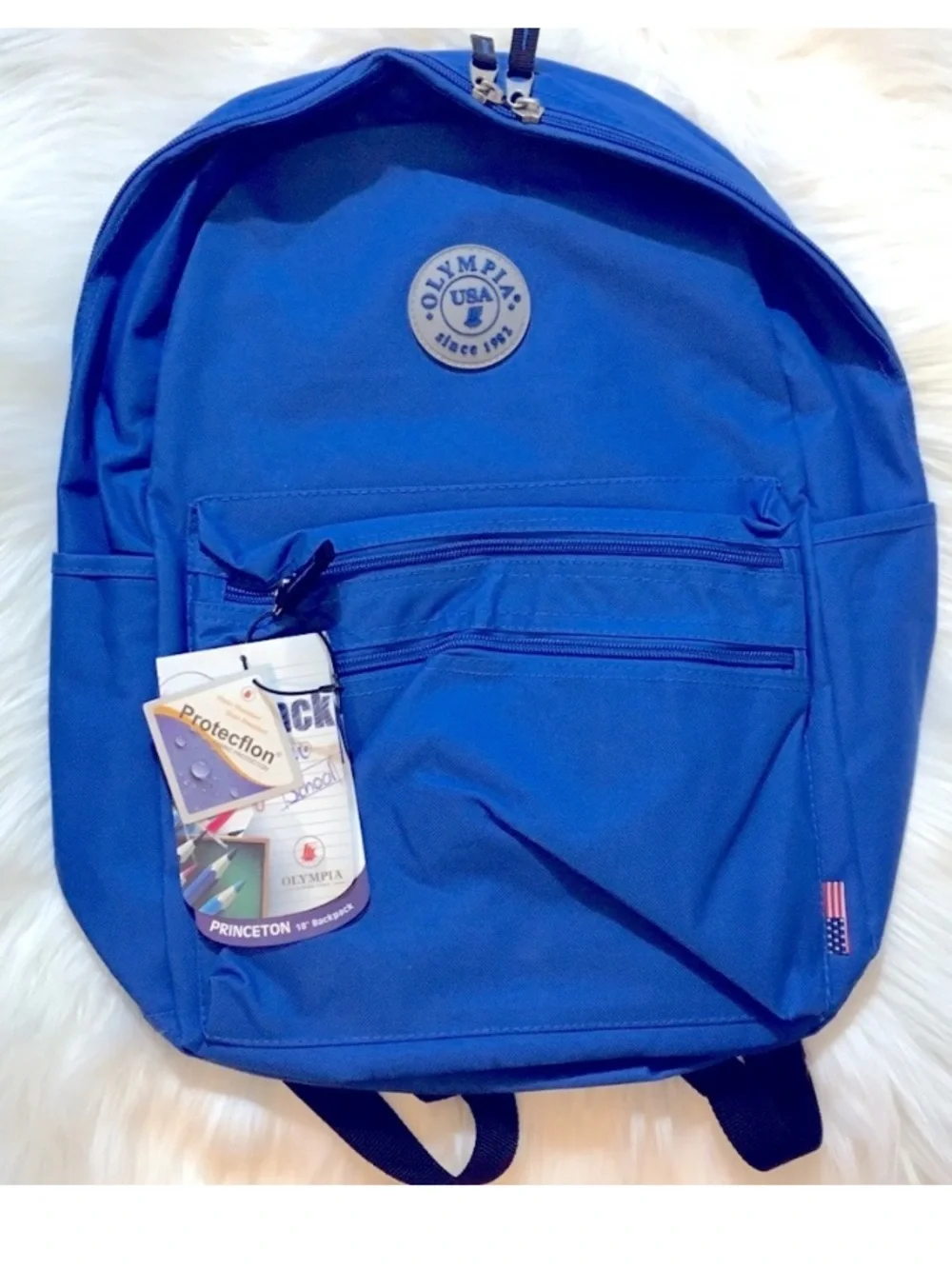 NEW Olympus Royal Blue Compact Backpack with Front Organizer
